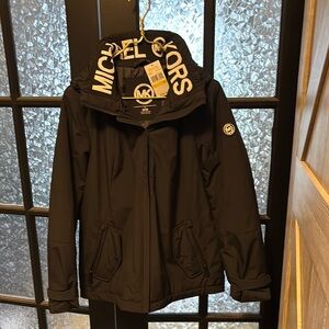 Michael Kors Black Logo Hooded Jacket